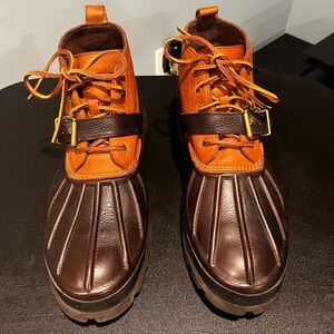 Men's POLO Ralph Lauren Brown and Tan Leather Boots